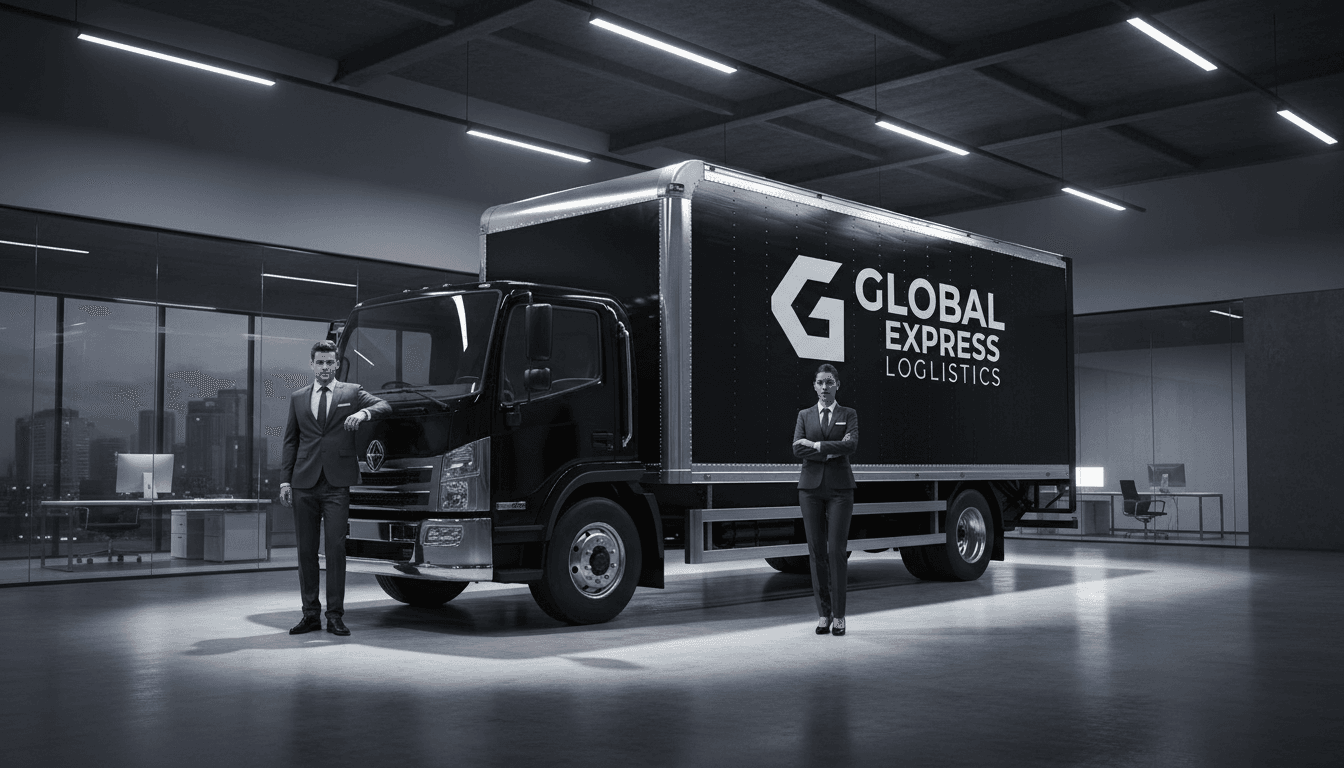 Delivery truck at a loading bay